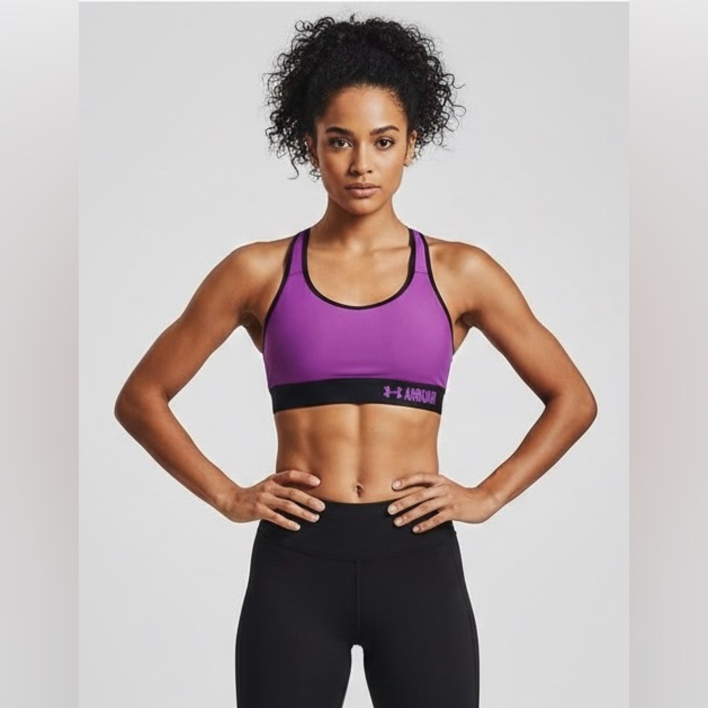 UnderArmour purple with black trim workout bra, SP